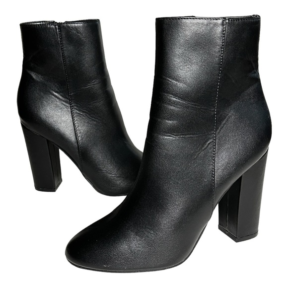 Miss Lola Chunky Block Heel Ankle Boots Black Women’s Size 7.5 - Picture 1 of 13